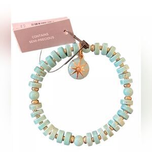 Chico’s Turquoise Agate Drop Off Stretch Bracelet NWT